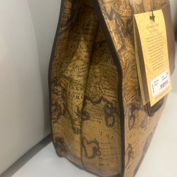 Patricia Nash European Map Cavo Leather Handbag NWT $249 - Picture 7 of 10
